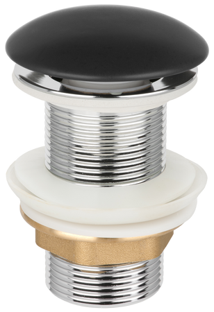 Invena ceramiczny korek click-clack bez przelewu, czarny półmat SC-B1-CBP-W