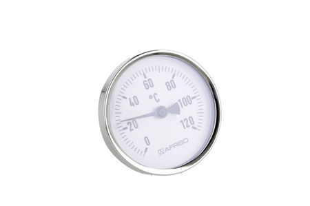Afriso termometr bimetaliczny BiTh 80, fi 80 mm, 0÷120°C, L 63 mm, G1/2", ax, kl. 2 63807
