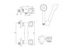 Invena bateria natryskowa z zestawem natryskowym Modena, chrom BN-11-F0S-L