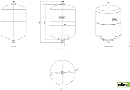 Reflex naczynie wzbiorcze DE 8 (c.w.u.) 10 bar/70°C niebieskie (7301000) 7301013