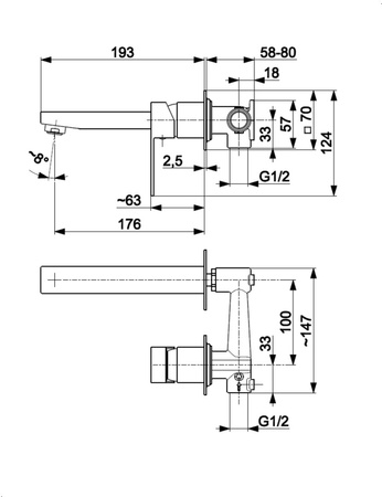 KFA bateria umywalkowa podtynkowa Logon, brushed rose gold PVD 5139-810-34