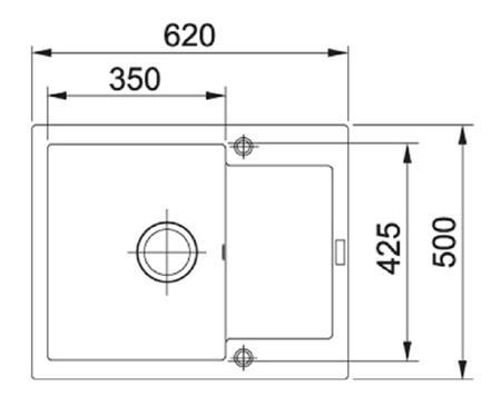 Franke zlewozmywak jednokomorowy Maris MRG 611-62 Fragranit+ onyx 114.0198.059