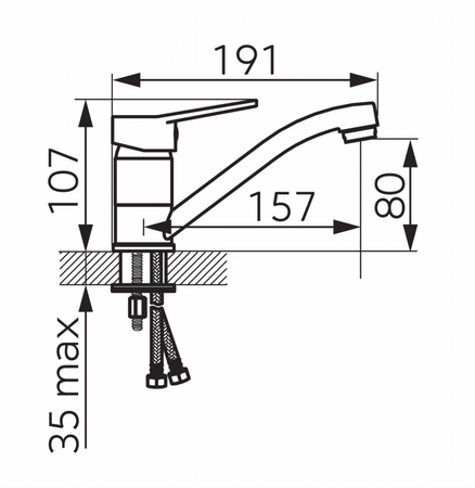 Ferro bateria umywalkowa stojąca z obrotową wylewką ISSO, chrom BIS2A