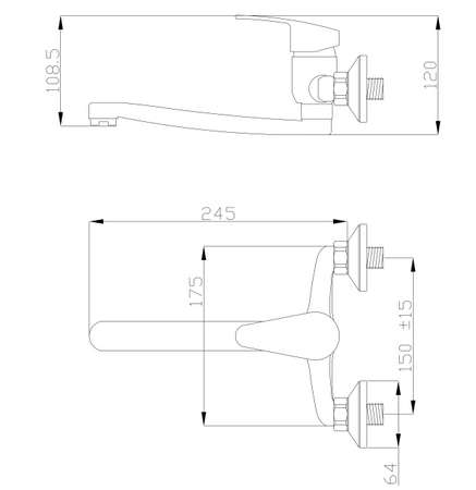 Invena bateria kuchenna ścienna Ava New, chrom BC-06-001-B