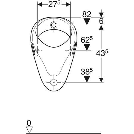 Geberit pisuar Felix, dopływ z tyłu, odpływ do tyłu 502.895.00.1