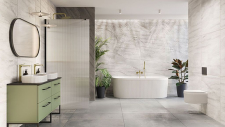 Invena bateria wannowa z zestawem natryskowym Alonia, złoto szczotkowane BW-70-009-V