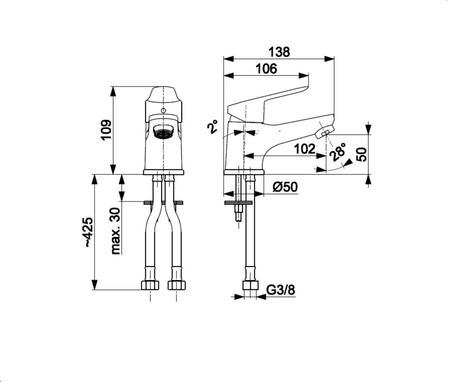 KFA bateria umywalkowa stojąca ze spustem typu klik-klak Sparc, czarny 5412-815-81