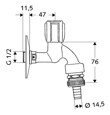 Schell zawór czerpalny z zaworem zwrotnym, antyskażeniowy COMFORT 1/2 z BSZ, NP chrom 033510699