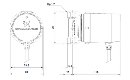 Grundfos pompa COMFORT 15-14-B PM 80 230V 50HZ - cyrkulacyjna 97916771