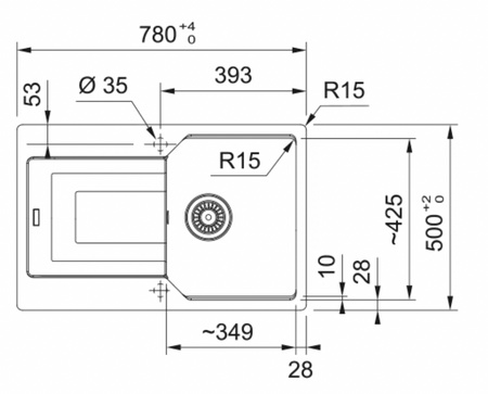 Franke zlewozmywak jednokomorowy wbudowywany Fragranite Urban UBG 611-78, kamienny szary 114.0687.273