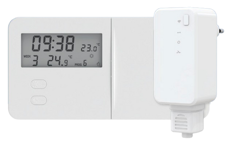 Tech bezprzewodowy bateryjny regulator pokojowy T-9.2 dwustanowy, biały WG.11.0796