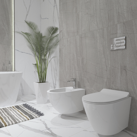Zestaw stelaż podtynkowy Grohe Rapid SL do WC z przyciskiem Skate Cosmopolitan phantom black + miska WC z deską Lavita + mata Concept S175
