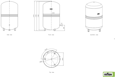 Reflex naczynie wzbiorcze N 500 (c.o.) 6 bar / 120°C szare 8218300