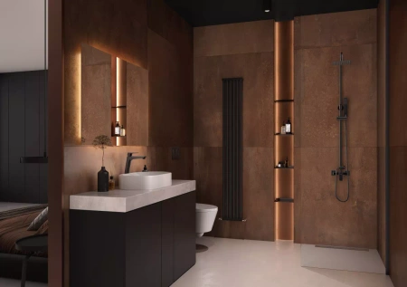 Ferro zestaw natryskowy z deszczownią VITTO VERDELINE, gun metal NP81-BVI7UVL-GM