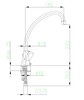 KFA bateria STANDARD zlewozmywakowa stojąca uchwyt czworokątny 303-415-00