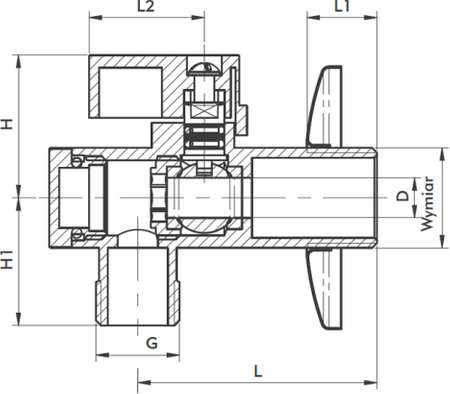 KFA zawór wodny kątowy z dźwignią i filtrem 1/2x3/4 707-010-20