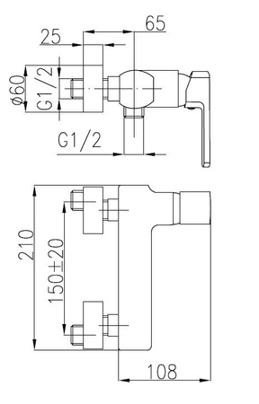 KFA bateria KORUND natryskowa ścienna bez natrysku, chrom 4006-010-00