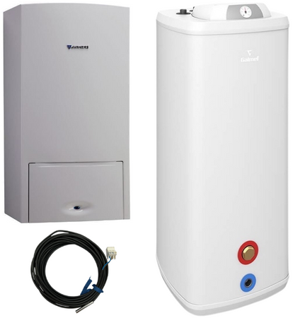 Bosch pakiet kocioł gazowy kondensacyjny Cerapur Smart ZSB 24-5C + wymiennik Vulcan 100 l stojący + czujnik temperatury c.w.u. 7736901033-VK100S
