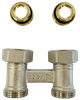 Honeywell podwójny zawór przyłączeniowy prosty 1/2" GW (z nyplami 1/2"x3/4") V2495DY015