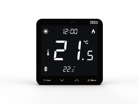 Tech sterownik pokojowy dwustanowy podtynkowy (3 mm szkło), czarny ST297V3BK