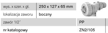 KK-POL zawór pływakowy napełniający do spłuczek 1/2" ZN2/105