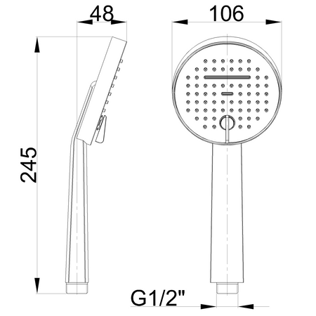 Invena słuchawka natryskowa 2f Kalitea, czarny AS-72-004-V
