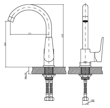 Invena bateria kuchenna Dokos biały/chrom BZ-19-002-V