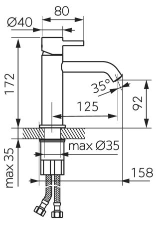 Ferro bateria umywalkowa niska CIRICULUS, złoto szczotkowane BCK2BG