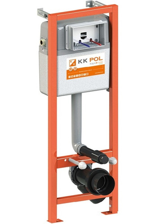 Zestaw stelaż podtynkowy KK-POL do WC z przyciskiem (biały) + miska WC z deską Lavita S017