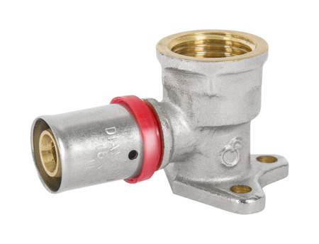 Diamond kolano naścienne zaprasowywane, KOL-Ł, PEX-AL-PEX z mosiądzu 1/2"x20 FZZ-010.1/2X20.KOL-Ł