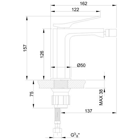 Invena bateria bidetowa Neri, czarny BB-01-004-L