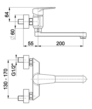 KFA bateria GERMAN zlewozmywakowa ścienna 4510-910-00