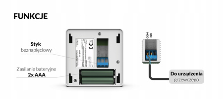 Tech sterownik ST-294V1 pokojowy przewodowy dwustanowy czarny ST294V1BK