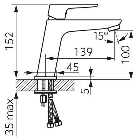 Ferro bateria umywalkowa stojąca VITTO GOLD VERDELINE, złoty BVI2VLG
