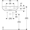 Geberit umywalka Selnova Comfort bez barier, z przelewem, z otworem na baterię 501.461.00.7