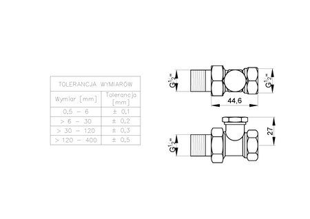 Invena komplet termostatyczny prosty PROV - zawór termostatyczny, zawór powrotny, głowica mini 2 PROV 1/2" CD-76-P15-X