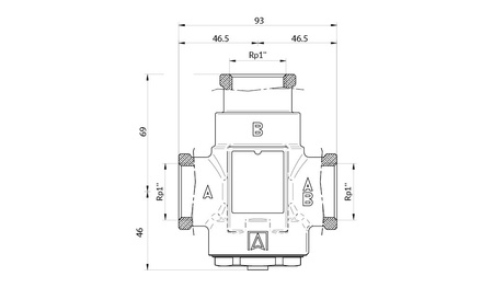 Afriso zawór temperaturowy ATV 335, DN25, Rp1", kvs 9, 55°C 1633510