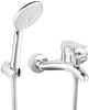 Ferro bateria wannowa ścienna z zestawem natryskowym ISSO, chrom BIS11