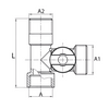Diamond kurek kulowy rosyjski 3-drogowy 1/2"x1/2"x3/4", chrom ART.260.1/2X1/2X3/4