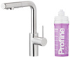KFA bateria kuchenna z filtracją wody i wyciąganą wylewką Duero Pure Basic, inox + zestaw filtrujący Profine Lilac S 6623-115-22
