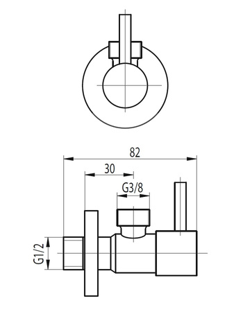 KFA zawór kątowy belkowy 1/2" x 3/8" 244-010-00