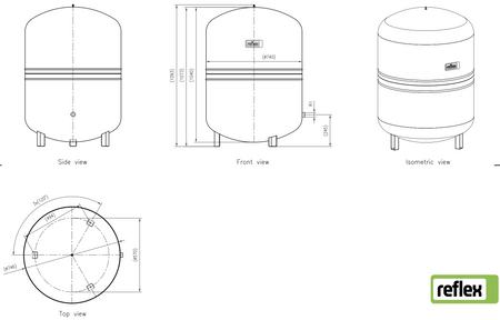Reflex naczynie wzbiorcze N 400 (c.o.) 6 bar / 120°C szare 8218000