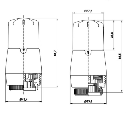 Vario Term głowica Trendy GS.05-106C M30x1,5 Biały 000M651A101