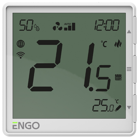 Engo regulator klimakonwektorów, 230V, internetowy, podtynkowy, WiFi, biały EFAN-230W