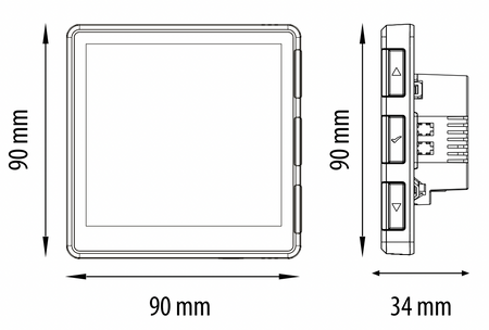 Engo podtynkowy, internetowy regulator tempertatury ZigBee 230V, czarny EONE-230B