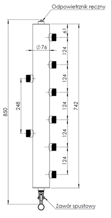 Afriso rozdzielacz BLH 890 ze sprzęgłem hydraulicznym na 3 obiegi, 70 kW 9089010