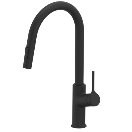 Invena bateria kuchenna z wyciąganą wylewką Farsala, czarny BZ-40-U04-S