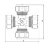 Diamond czwórnik PEX-AL-PEX, mosiądz 20x20x20x20 FTN-011.20X20X20X20.CZ-4