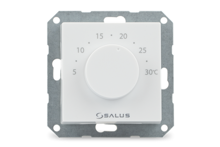 Salus przewodowy, podtynkowy, elektroniczny regulator temperatury - dobowy 230V, biały, montaż do ramki 55x55 BTR230-9010