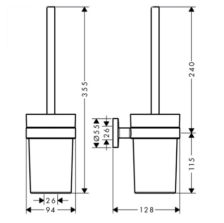 Hansgrohe pojemnik LOGIS E ze szczotką WC 41722000